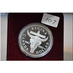 1982  Regina Centennial Canadian silver dollar coin