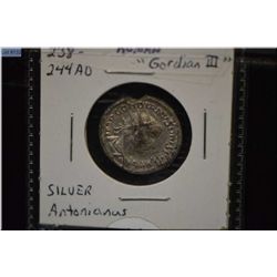 Silver Roman 238-244 AD " Gordian III" Antoninianus coin. 1765 years old.