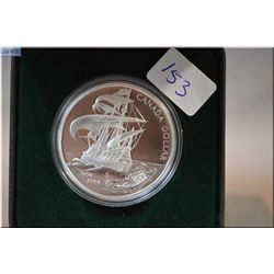 2004 Proof silver dollar Pursuit of the New world commemorating the 400th anniversary of French sett