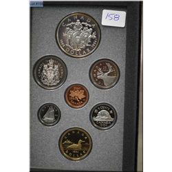 1994 double dollar proof set featuring silver dollar commemorating RCMP Northern Dog Team Patrol