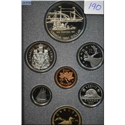 1991 Frontenac double dollar proof set icluding  silver dollar featuring 175th Anniversary of the Fr