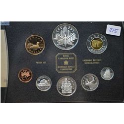 2000 Voyage of Discovery double dollar proof set featuring silver and gold plated coins.