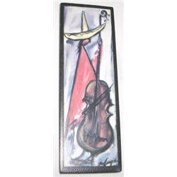 DEGRAZIA MAGNET SIGNED "DEGRAZIA" *INDIAN MAN W/ A CHELLO*!! MAGNET CAME OUT OF SAFE!!