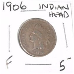 1906 INDIAN HEAD PENNY RED BOOK VALUE $5.00+ *NICE EARLY FINE GRADE*!! PENNY CAME OUT OF SAFE!!