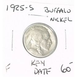 1925-S *RARE KEY DATE* BUFFALO NICKEL RED BOOK VALUE $60.00+ *NICE EARLY FINE GRADE*!!