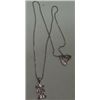Image 1 : NECKLACE & PENDANT-PENDANT IS A GIRL WITH PICKTAILS COVERED IN COLORFUL RHINESTONES!! NECKLACE CAME