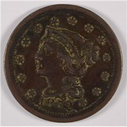 1852 LARGE CENT F/VF