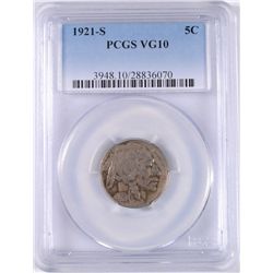 1921-S BUFFALO NICKEL PCGS VG-10