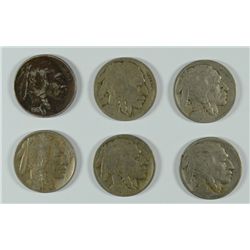 1916-P,D,S & 17-P,D,S BUFFALO NICKELS G-AU