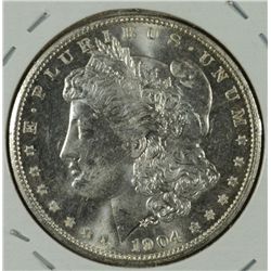 1904-O MORGAN SILVER DOLLAR CHOICE GEM BU, PROOF LIKE REVERSE