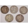 Image 1 : (5) BARBER QUARTER (95-O, 08, 08-O, 09, 09-D)