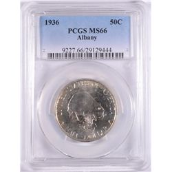 1936 ALBANY COMMEN HALF DOLLAR PCGS MS-66