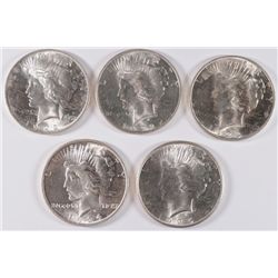 ( 5 ) CHOICE BU PEACE DOLLARS: ( 2 ) 1922, 1923, 1924, and 1925