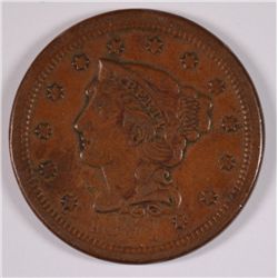 1854 LARGE CENT VF/XF