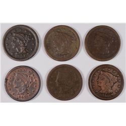 (6) LARGE CENTS (45, 46, 49, 51, 54, 56)