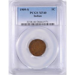 1909-S INDIAN HEAD CENT PCGS XF-40