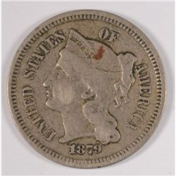 1879 THREE CENT NICKEL F/VF