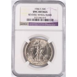 1946-S WALKING LIBERTY HALF DOLLAR NGC UNC DETAILS
