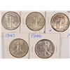 Image 1 : (5) AU WALKING LIBERTY HALF DOLLARS (41, 42, 45, 46, 47)
