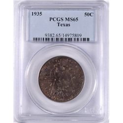 1935 TEXAS COMMEN HALF DOLLAR PCGS MS-65
