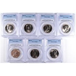 (7) 1986-D KENNEDY HALF DOLLARS PCGS MS-67 !!!
