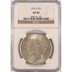 1925-S PEACE DOLLAR NGC AU-58