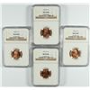Image 1 : 2 1950-D, & 2 51-D LINCOLN CENTS NGC MS-66 RD