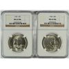 Image 1 : LOT OF ( 2 ) 1949 FRANKLIN HALF DOLLARS, NGC MS-63 FBL