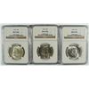 Image 1 : LOT OF ( 3 ) 1950 FRANKLIN HALF DOLLARS, NGC MS-63 FBL