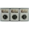 Image 1 : LOT OF ( 3 ) 1960 FRANKLIN HALF DOLLARS, NGC PROOF-67