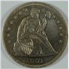 Image 1 : 1871 SEATED DOLLAR, AU-55 TOUGH!