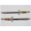 Image 1 : 2 VINTAGE HUNTER'S SKINNING KNIVES STAG GRIPS 12" SHARP