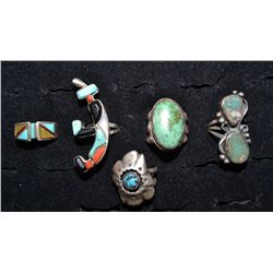 FIVE NAVAJO RINGS