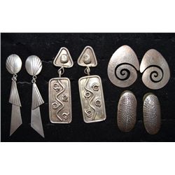 THREE PAIR OF NAVAJO EARRINGS