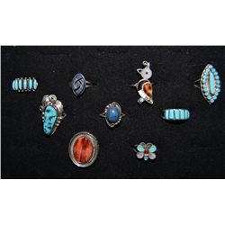 NINE NAVAJO RINGS