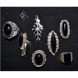 EIGHT NAVAJO RINGS