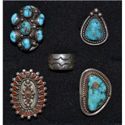 FIVE NAVAJO RINGS