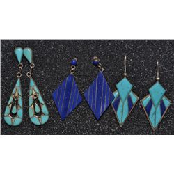 THREE PAIR NAVAJO EARRINGS