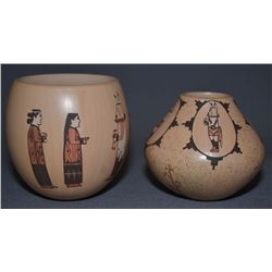 TWO NAVAJO POTTERY VASES