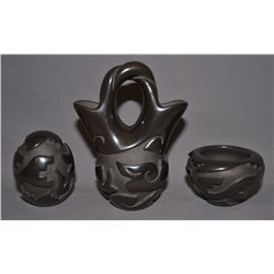 THREE SANTA CLARA POTTERY ITEMS