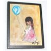Image 1 : DEGRAZIA MAGNET SIGNED "DEGRAZIA" *INDIAN GIRL HOLDING BALLOON*!! MAGNET CAME OUT OF SAFE!!