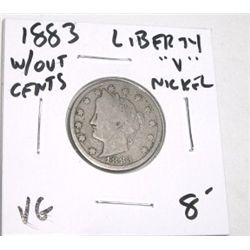 1883 *1ST YEAR* LIBERTY "V" NICKEL *RARE VERY GOOD GRADE* RED BOOK VALUE IS $8.00+!! COIN CAME OUT O