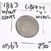 Image 1 : 1883 *1ST YEAR* LIBERTY "V" NICKEL *RARE MS-63 HIGH GRADE* RED BOOK VALUE IS $250.00+!! COIN CAME OU