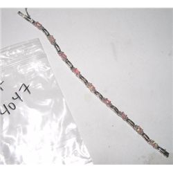 VINTAGE STERLING SILVER & OPAL BRACELET STAMPED *925* OPALS ARE REAL NICE COLORED WITH 9 TOTAL!!