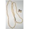 Image 1 : VINTAGE VERY OLD PEARL NECKLACE WITH PEARL EARRINGS NECKLACE STAMPED *STERLING*!! SET CAME OUT OF SA