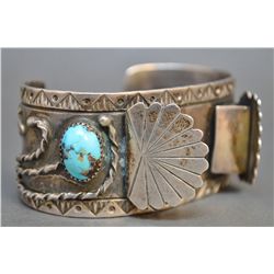 NAVAJO SILVER WATCH BRACELET