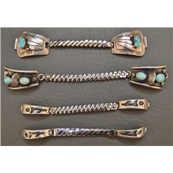 FOUR PAIRS OF SILVER WATCH TIPS