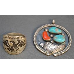 NAVAJO RING AND PENDANT