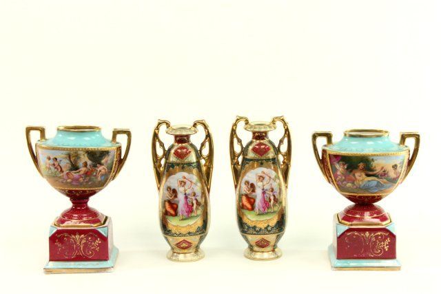 2 Pair Austrian Vases