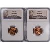 Image 1 : ( 2 ) 1944 LINCOLN CENTS, NGC MS-66 RED GEMS!